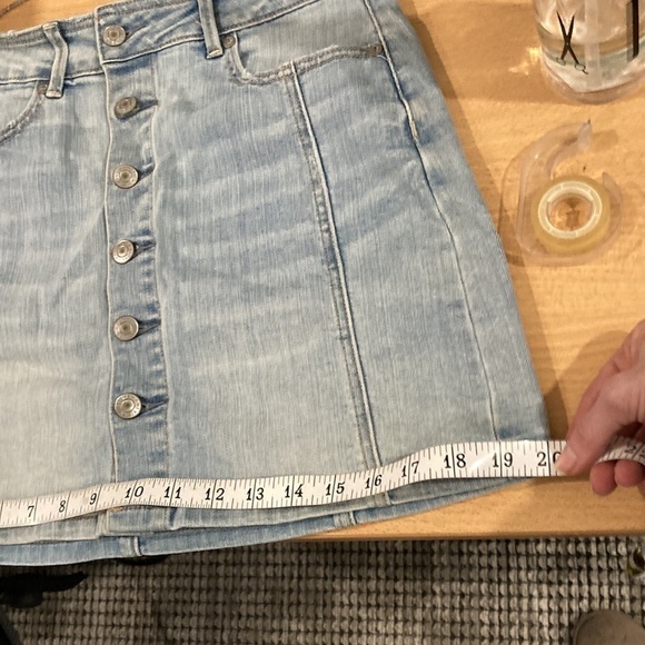 American Eagle Mini High Waisted Button Blue Denim Skirt​​​ - Picture 9 of 9